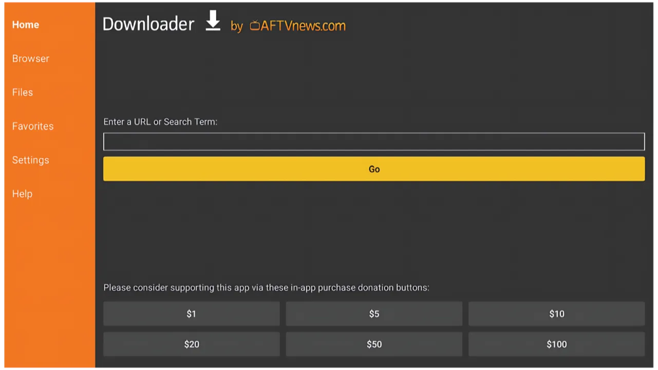 a picture show how to download app via Downloader by AFTVnews